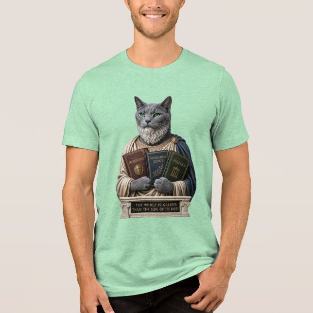 Camiseta Gato Aristóteles Azul Russo (Frente)