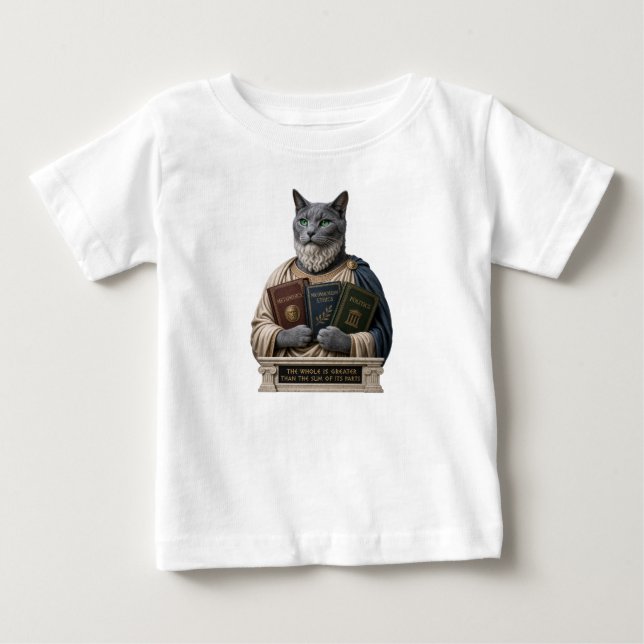 Camiseta Gato Aristóteles Azul Russo (Frente)