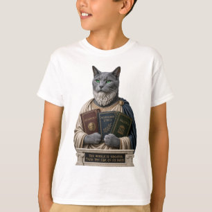 Camiseta Gato Aristóteles Azul Russo