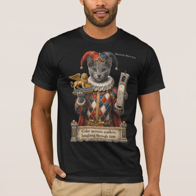 Camiseta Gato Arlequim Azul Russo (Frente)