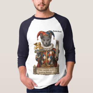 Camiseta Gato Arlequim Azul Russo