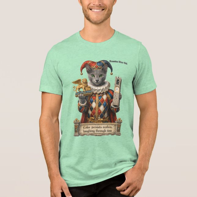 Camiseta Gato Arlequim Azul Russo (Frente)