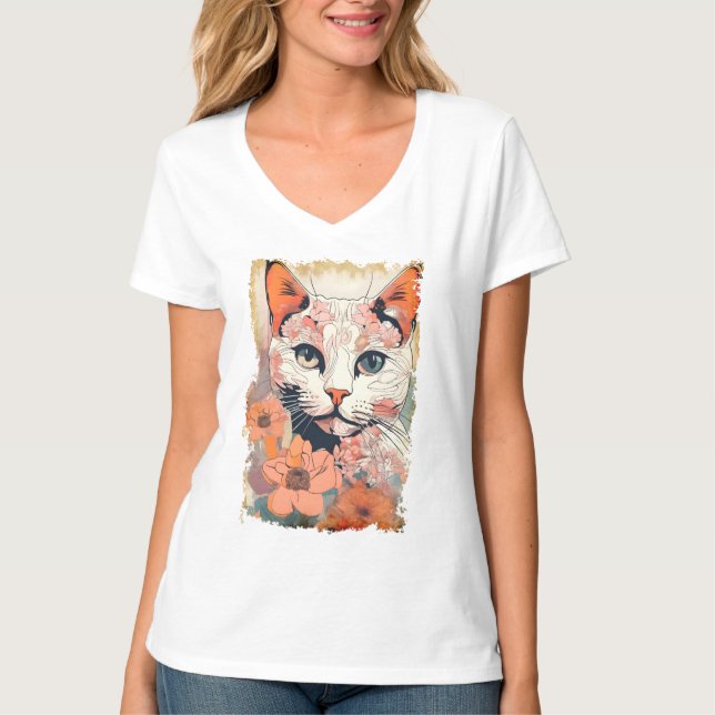 Camiseta Gato Artístico (Frente)