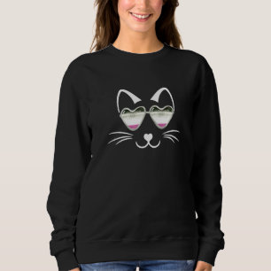 Camiseta Gato Asexual Do Orgulho Ace Demi Da Cinza