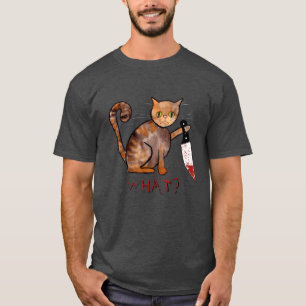Camiseta Gato Assassino, Pintado à Mão, Humor Humor do Prop