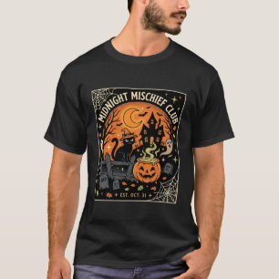 Camiseta Gato Assombrado à Luz da Lua no Halloween_2