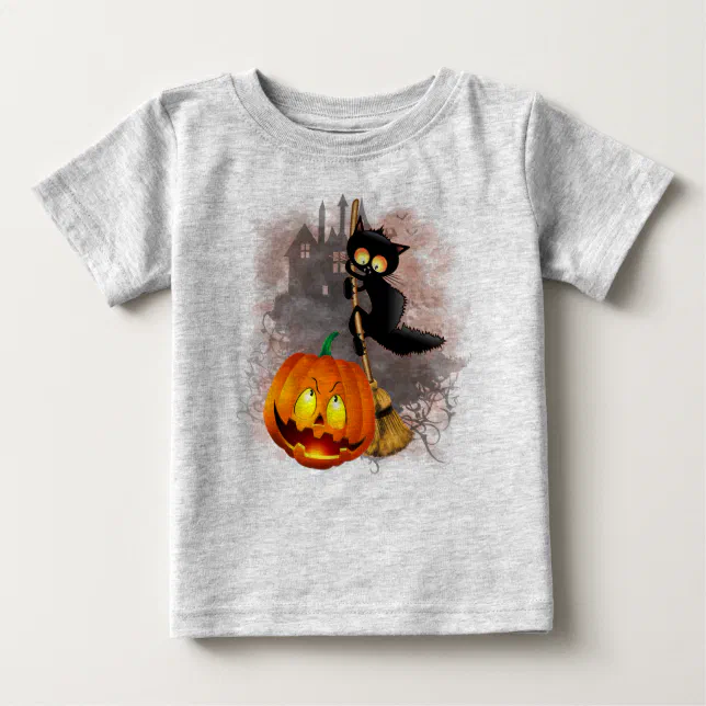 Design de camiseta de halloween de gato assustador