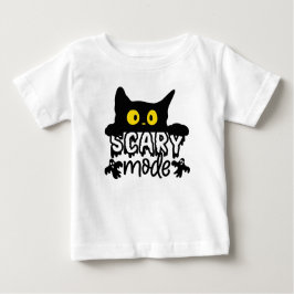 Camiseta Gato Assustado do Modo Assustador do Halloween