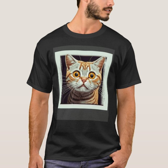 Camiseta Gato Assustado Gato Medroso (Frente)