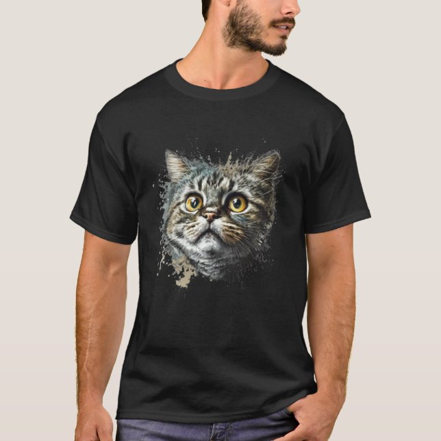 Camiseta Gato Assustado Gato Medroso  4 (Frente)