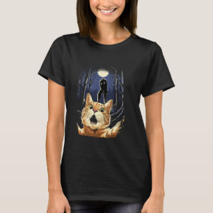 Camiseta Gato Assustado Selfie Gato Com Criptídeo do Monstr