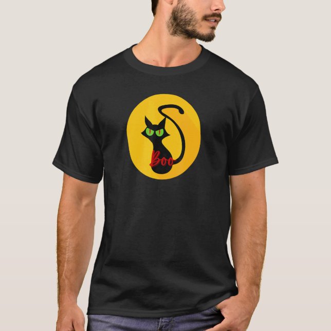 Camiseta Gato Assustador de Halloween (Frente)