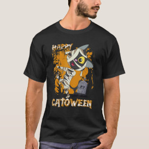 Camiseta Gato Assustador Feliz Catoween Halloween