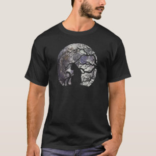 Camiseta Gato Assustador Morcegos & Lua de Halloween Louca