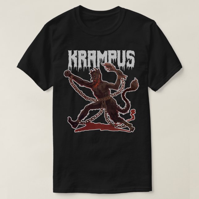 Camiseta Gato Assustador Vom Krampus Demon Natal Demon Kra (Frente do Design)