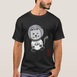 Camiseta Gato Astro - Gato Espacial Flutuante No Espaço - A