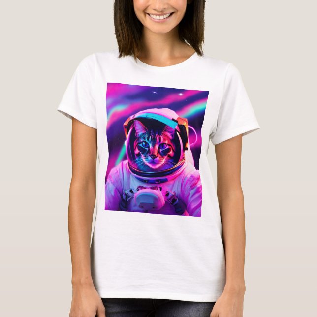 Camiseta gato astronauta (Frente)