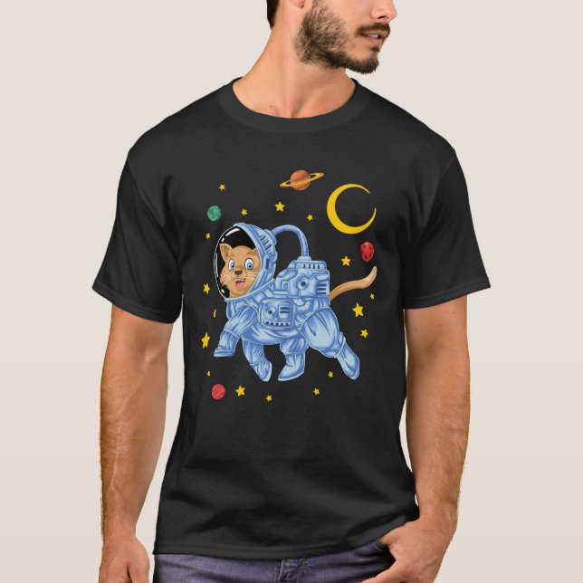 Camiseta gato astronauta (Frente)
