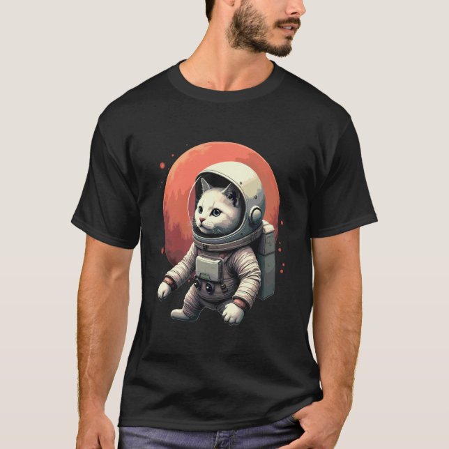 Camiseta Gato Astronauta Amante do Espaço Astro (Frente)
