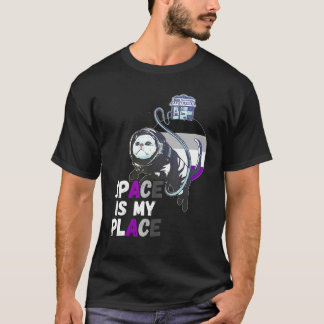 Camiseta Gato Astronauta Assexual Espaço Retro É Meu Lugar 