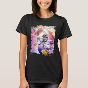 Camiseta Gato Astronauta da Galáxia no Alien Lazer no Espaç