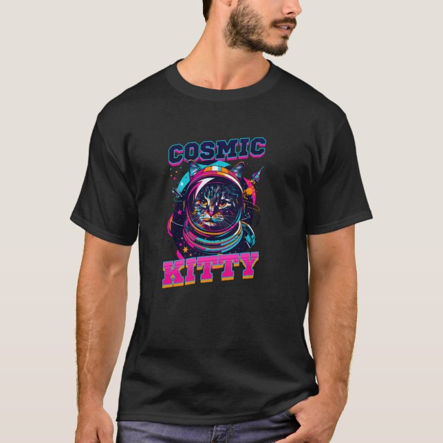 Camiseta Gato Astronauta de Design Cosmic Kitty (Frente)