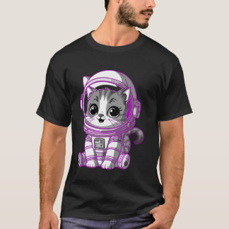 Camiseta Gato Astronauta Espacial Engraçado, Design de Gati