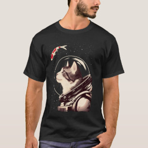 Camiseta Gato Astronauta Espacial Engraçado Homens Mulheres