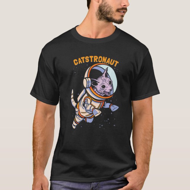 Camiseta Gato Astronauta Espaço (Frente)