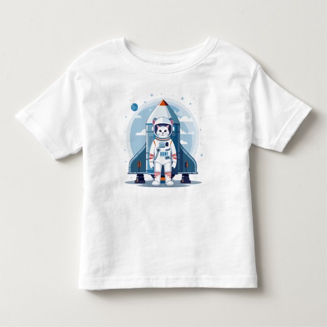 Camiseta gato astronauta fofo (Frente)
