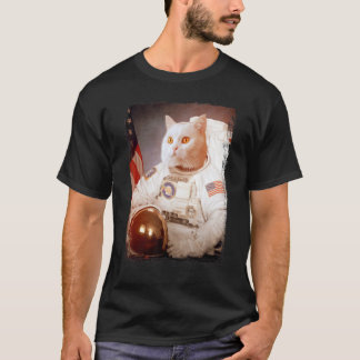 Camiseta Gato Astronauta Lua Missão Espacial Animal Astrona