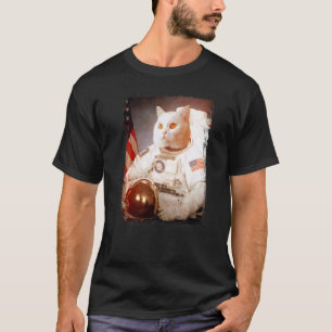 Camiseta Gato Astronauta Lua Missão Espacial Animal Astrona