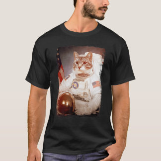 Camiseta Gato Astronauta Lua Missão Espacial Animal Astrona