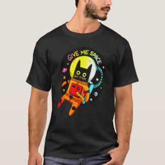 Camiseta Gato Astronauta Me Dê Espaço Vintage Ciência Galáx