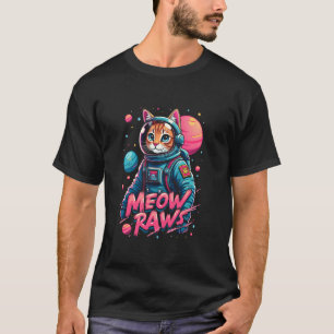 Camiseta Gato Astronauta Mia Raws Espaço Gato Gráfico para 