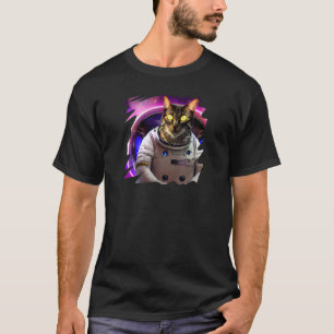 Camiseta Gato Astronauta no Espaço para homens e mulheres