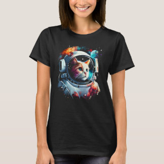 Camiseta Gato Astronauta ou Gato Espacial Divertido no Gato
