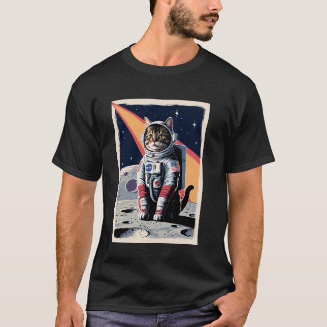 Camiseta Gato Astronauta Pet Espaço (Frente)