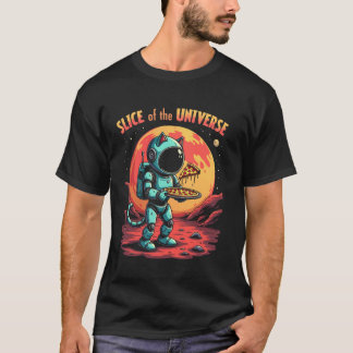 Camiseta Gato Astronauta Pizza Planeta Espaço Ficção Cientí