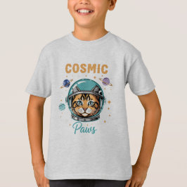 Camiseta Gato Astronauta Retro Patas Cósmicas