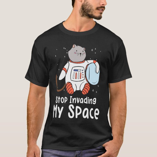 Camiseta Gato Astronauta Roncando no Espaço Gato Espaçonave (Frente)