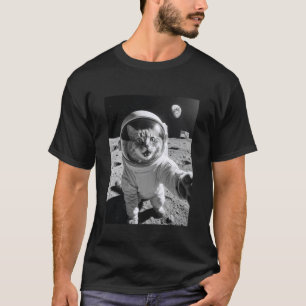 Camiseta Gato Astronauta Selfie Na Lua Amante de Gatos Engr