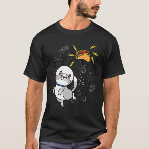 Camiseta Gato Astronauta Space Galaxy Taco Comida mexicana