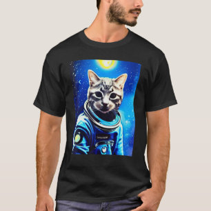 Camiseta Gato astronauta Tee Space cat Tee para homens, mul