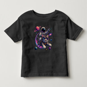Camiseta Gato astronauta viajando pelo espaço