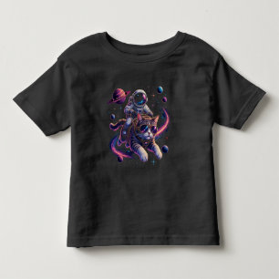 Camiseta Gato astronauta viajando pelo espaço