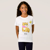 Camiseta Gato Atigrado Fofo & Borboleta