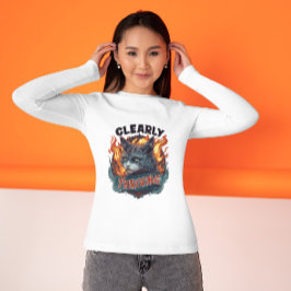 Camiseta Gato Atitude em Chamas – Claramente Prosperando