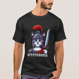 Camiseta Gato ATITUDIOSO Deus Grego Romano Gladiador Atitud