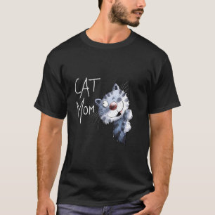 Camiseta Gato Azul Engraçado Desenho Animado Gatinho Fofo D